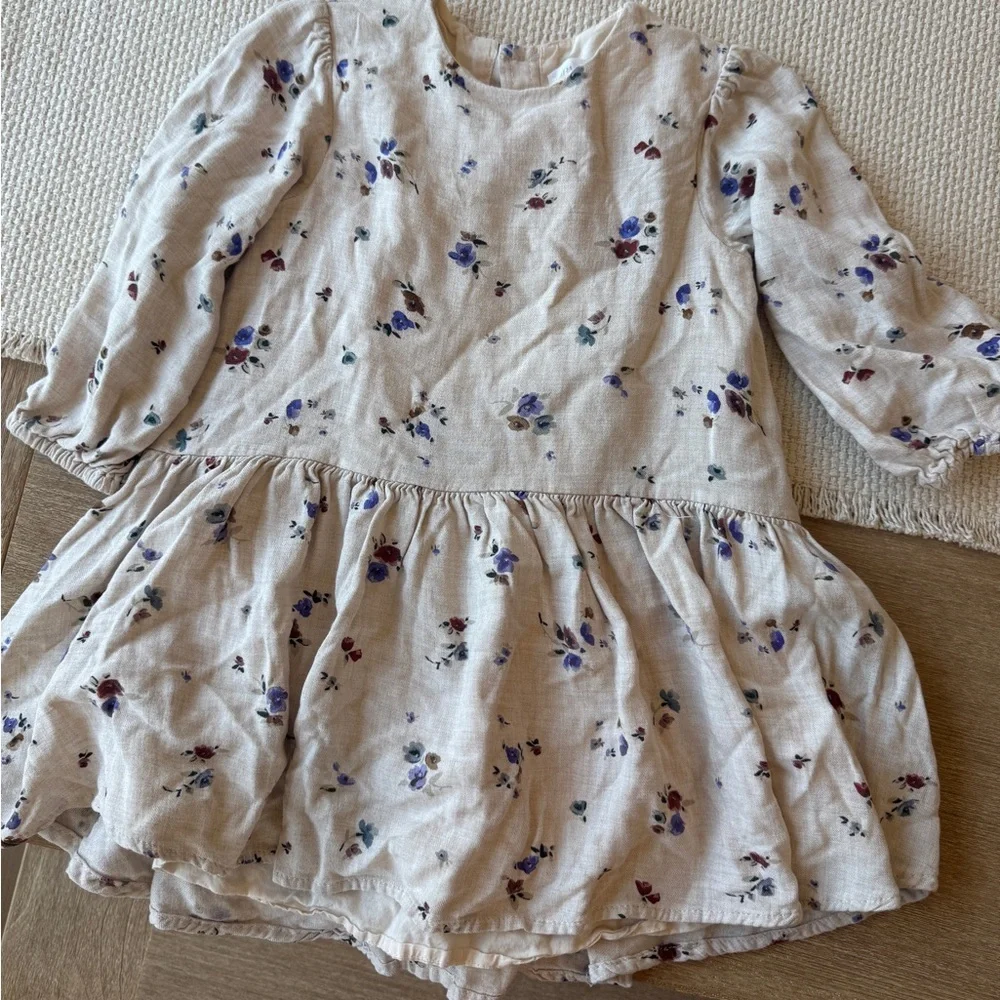 Zara Toddler Girl Floral Dress Cream Cottagecore 2-3Y